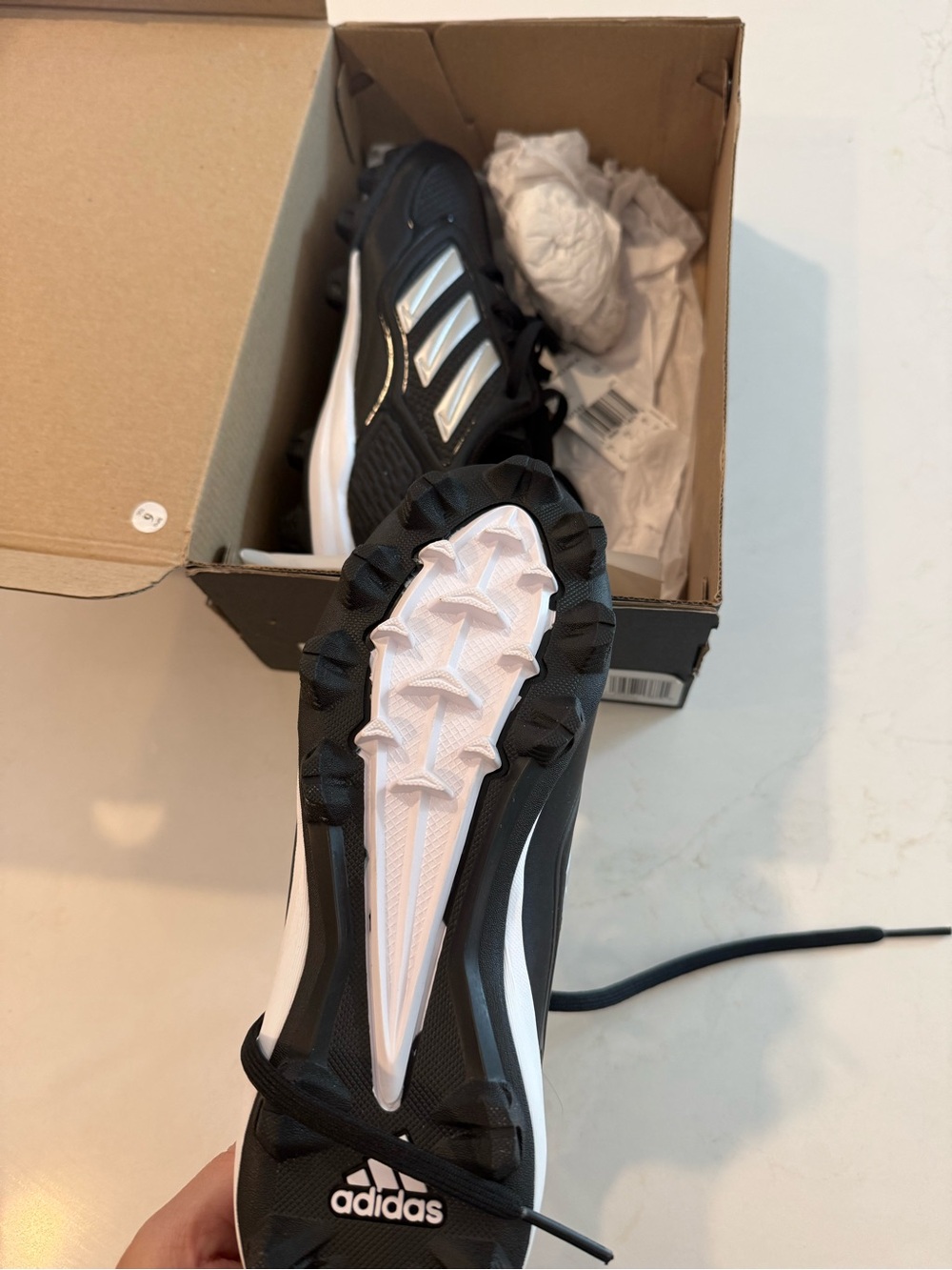 Adidas PureHustle 3 Softball Cleats Youth 4 NWT Black